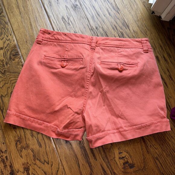 Liverpool Los Angeles Women Shorts Pumpkin Zip Pockets 4/27 Buttons Cotton Blen - Picture 7 of 11